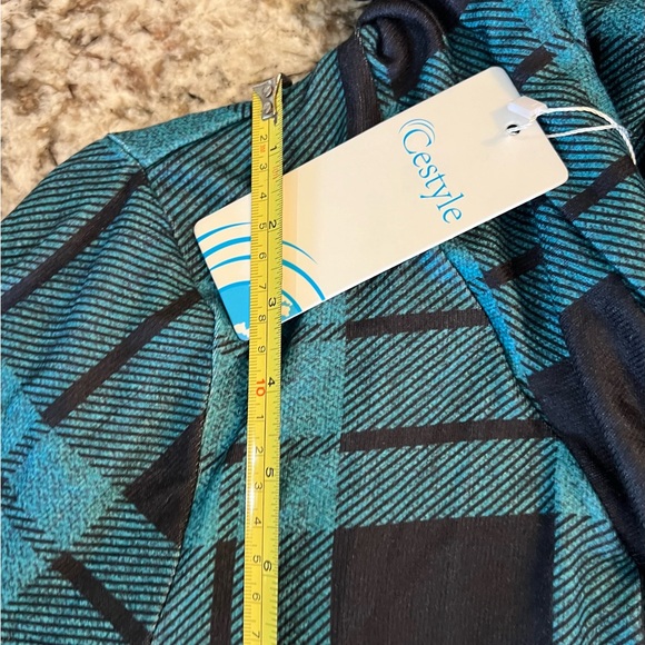 NEW Medium Cestyle Women's Long Sleeve Cowl Neck Asymmetrical Tunic Top Black Bl - Picture 5 of 12